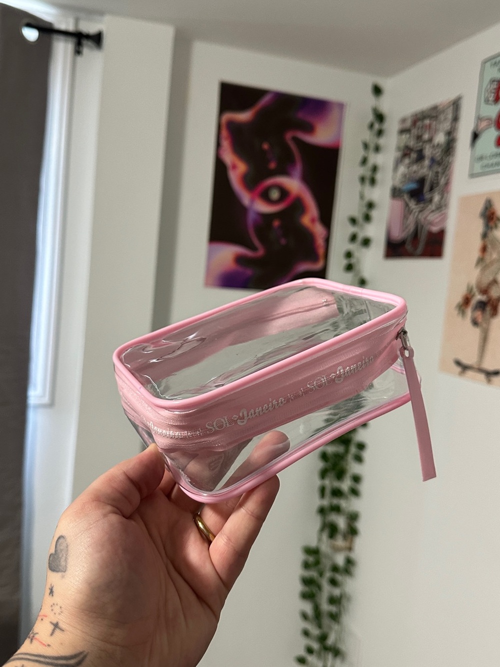 ✨Sol de Janeiro Clear Pink Cosmetic Pouch